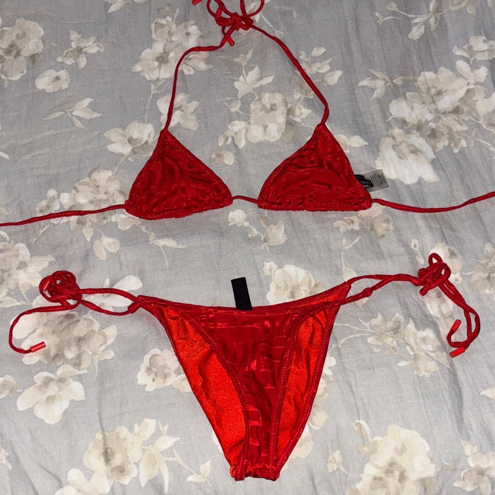 triangl swimwear Red String Triangle Bikini